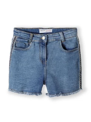 Jeansowe krótkie spodenki z lamówkami dla dziewczynki Minoti