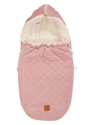Kaiser Naturfellprodukte Śpiworek "Velvet Hoody" w kolorze jasnoróżowym do fotelika - 80 x 39 cm rozmiar: onesize