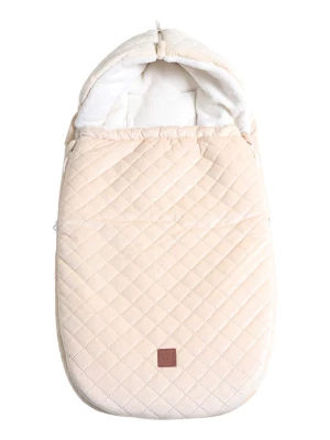 Kaiser Naturfellprodukte Śpiworek "X-Large Velvet Hoody" w kolorze kremowym do fotelika - 92 x 45 cm rozmiar: onesize
