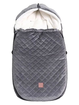 Kaiser Naturfellprodukte Śpiworek "X-Large Velvet Hoody" w kolorze szarym do fotelika - 92 x 45 cm rozmiar: onesize