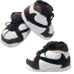 Kapcie Pluszowe brązowe travis scott inspirowane nike jordan r. 35-44