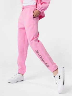 Karl Lagerfeld Kids Spodnie dresowe Z30069 S Różowy Regular Fit