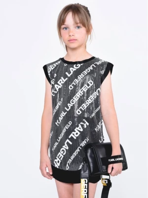 Karl Lagerfeld Kids Sukienka elegancka Z12242 S Czarny Regular Fit