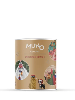 Karty MunoMemory Christmas Edition by Julia Kraska w ozdobnej tubie Muno Puzzle MUNO puzzle