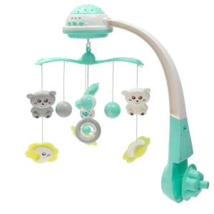 Karuzela Baby Mix nad łóżeczko z projektorem świetlnym, zielony