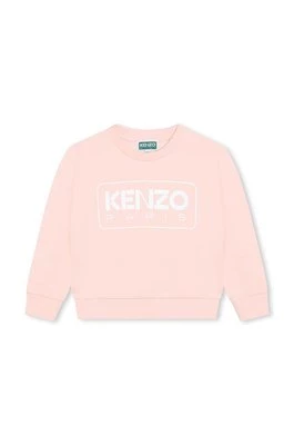 Kenzo Kids bluza bawełniana dziecięca kolor różowy z nadrukiem Kenzo kids