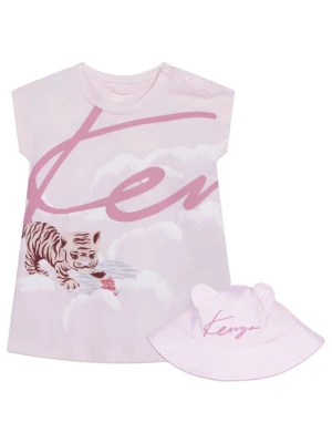 Kenzo Kids Komplet sukienka i czapka K98105 Różowy Regular Fit