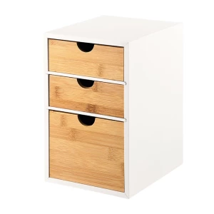 Kesper 58957 Organizer z 3 przegródkami bambusowy, 27 x 21 x 17 cm