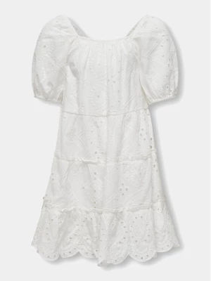 Kids ONLY Sukienka letnia Cleo 15320402 Biały Regular Fit