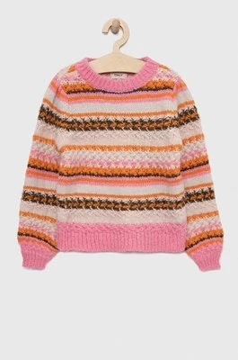 Kids Only sweter dziecięcy kolor różowy ciepły