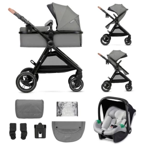 KINDERKRAFT ESME WÓZEK WIELOFUNKCYJNY 3W1 Z FOTELIKIEM MINK PRO MOONLI GREY