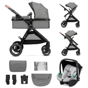 KINDERKRAFT ESME WÓZEK WIELOFUNKCYJNY 3W1 Z FOTELIKIEM MINK PRO MOONLI GREY