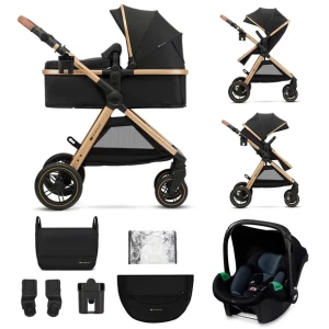KINDERKRAFT ESME WÓZEK WIELOFUNKCYJNY 3W1 Z FOTELIKIEM MINK PRO PURE BLACK