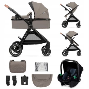 Kinderkraft Wózek wielofunkcyjny 3w1 ESME z fotelikiem MINK PRO Beige