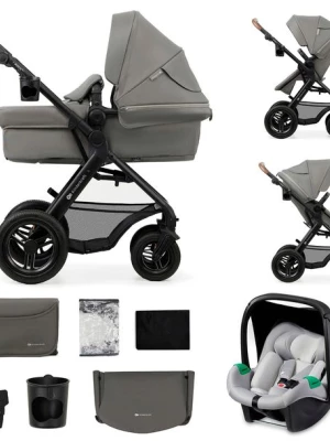 Kinderkraft Wózek Wielofunkcyjny 3w1 MOOV 2 AIR Fotelik MINK PRO Szary