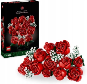 ﻿KLOCKI LEGO ICONS 10328 BUKIET RÓŻ KWIATY LEGO RÓZE CZERWONE NA WALENTYNKI