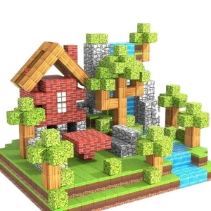 Klocki Magnetyczne 100 sztuk Mix Klocków Konstrukcyjnych + 2 ludziki