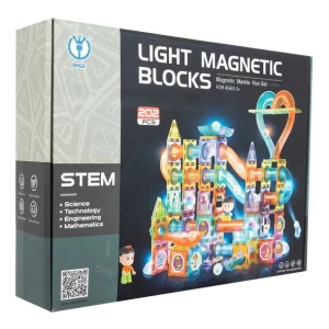Klocki Magnetyczne Duże 202 EL Świecące Tor Kulkowy Magnetic Tiles 3D Stem