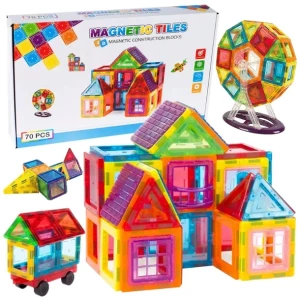 Klocki Magnetyczne DUŻE 3D Konstrukcyjne Magnetic Tiles Zestaw 70 elementów Klocki Magnetyczne DUŻE 3D Konstrukcyjne Magnetic Tiles Zestaw 70 elementów
