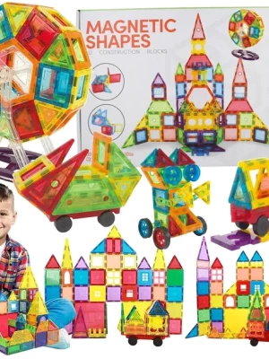Klocki Magnetyczne Duże Konstrukcyjne 3D Magnetic Tiles Zestaw 130 element.