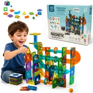 KLOCKI MAGNETYCZNE KONSTRUKCYJNE EDUKACYJNE DUŻE 105 EL. 3D ZESTAW TOR COIL