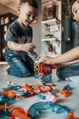 Klocki Magnetyczne Tor Kulkowy Świetlny WOOPIE