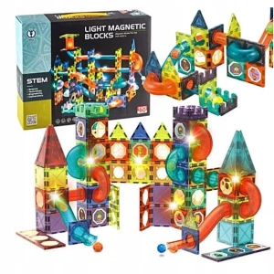﻿KLOCKI MAGNETYCZNE XXL TOR KULKOWY KULODROM 110 EL ŚWIECĄCY