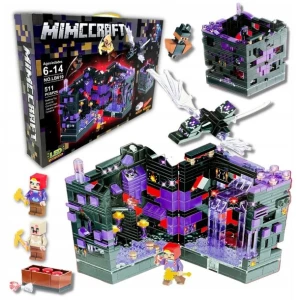 Klocki Minecraft My World Mroczna Twierdza 511el Smok LED | Nether End Baza