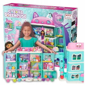 ﻿KOCI DOMEK GABI GABBY'S DOLLHOUSE WIELKI 60 CM FIGURKI PANDUŚ AKCESORIA