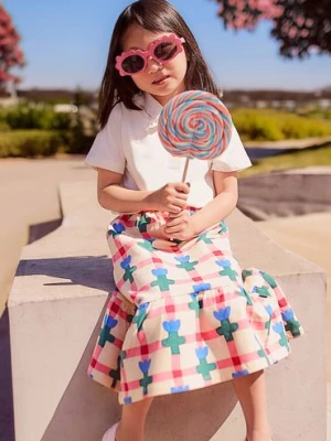 Kolorowa dzianinowa spódnica dziewczęca w kwiatki - Limited Edition