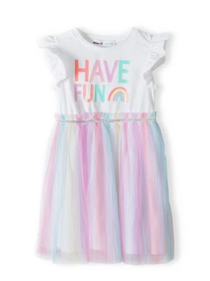 Kolorowa sukienka niemowlęca z krótkim rękawem- Have fun Minoti