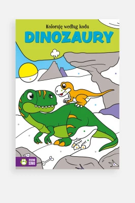 "Koloruję według kodu. Dinozaury" książka z zadaniami Zielona Sowa