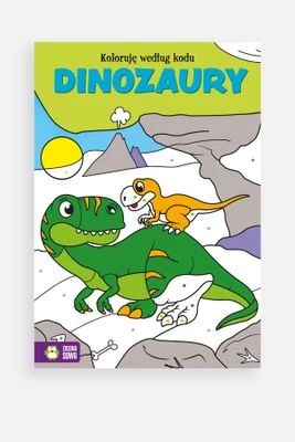 "Koloruję według kodu. Dinozaury" książka z zadaniami ZIELONA SOWA