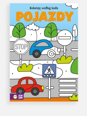 "Koloruję według kodu. Pojazdy" książka z zadaniami ZIELONA SOWA
