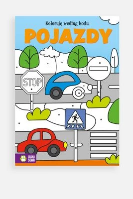 "Koloruję według kodu. Pojazdy" książka z zadaniami ZIELONA SOWA