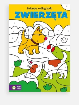 "Koloruję według kodu. Zwierzęta" książka z zadaniami ZIELONA SOWA
