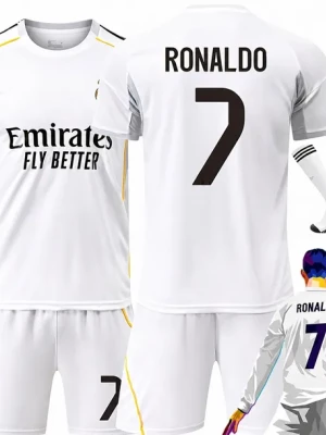 KOMPLET PIŁKARSKI KOSZULKA CRISTIANO RONALDO REAL MADRYT ROZMIARY