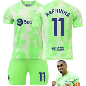 ﻿KOMPLET PIŁKARSKI MECZOWY RAPHINHA FC BARCELONA ROZMIARY