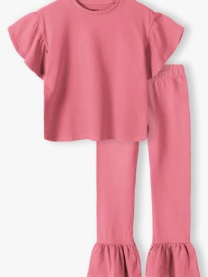 Komplet ubrań dla dziewczynki - t-shirt i spodnie - różowy - Limited Edition