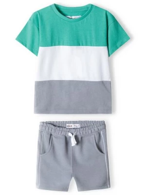 Komplet ubrań dla niemowlaka - t-shirt z bawełny + szorty dresowe Minoti