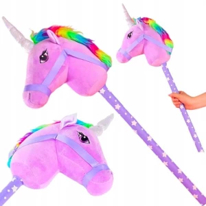 ﻿KOŃ NA KIJKU HOBBY HORSE FIOLETOWY GŁOWA KONIA NA KIJU Z DŹWIĘKIEM