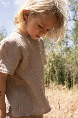 Konges Sløjd koszula bawełniana dziecięca kolor beżowy
