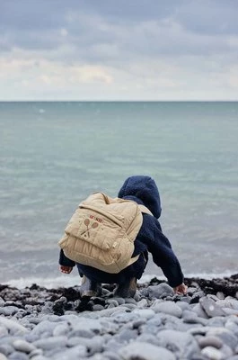 Konges Sløjd plecak dziecięcy kolor beżowy duży z aplikacją