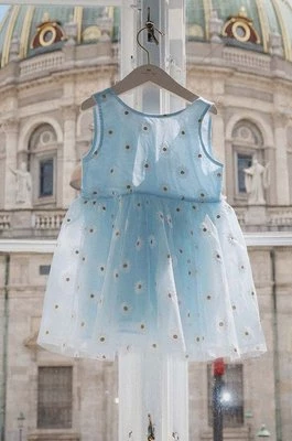 Konges Sløjd sukienka dziecięca kolor niebieski mini rozkloszowana