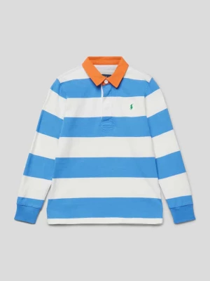 Koszulka polo z długim rękawem i wzorem w paski Polo Ralph Lauren Kids