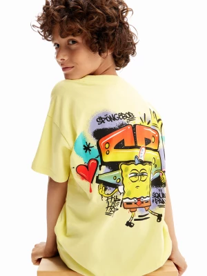 Koszulka z nadrukiem graffiti i SpongeBobem Desigual