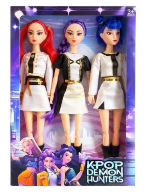KPOP DEMON HUNTERS – ŚPIEWAJĄCE I ŚWIECĄCE LALKI 3 szt Mira Rumi Zoey