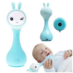 Króliczek Interaktywny z Muzyką R1 Grzechotka Niebieski Alilo Smarty Bunny
