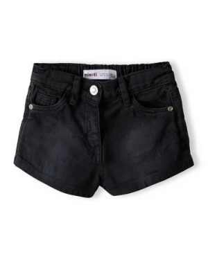 Krótkie szorty jeansowe z kieszeniami dla dziewczynki - czarne Minoti