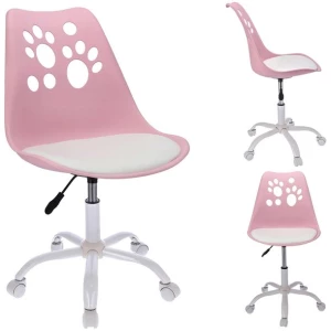 KRZESŁO biurowe na kółkach obrotowe DO BIURKA dziecięce JOY różowe JUMI